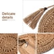 thumbnail image 2 of Bolso de hombro de paja para mujer, bolso de playa, bolso cruzado para mujer con borlas, bolso de rafia tejido, bolso de playa de verano, bolso de compras redondo para viajes, trabajo,, 2 of 5