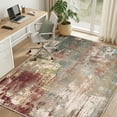 thumbnail image 2 of KoshiMe Area Rug 6'x9', Washable Non-Slip Modern Neutral Abstract Rugs for Living Room, Soft Stain Resistant Low Pile Carpet for Dining Room Office, Red Brown, 2 of 8