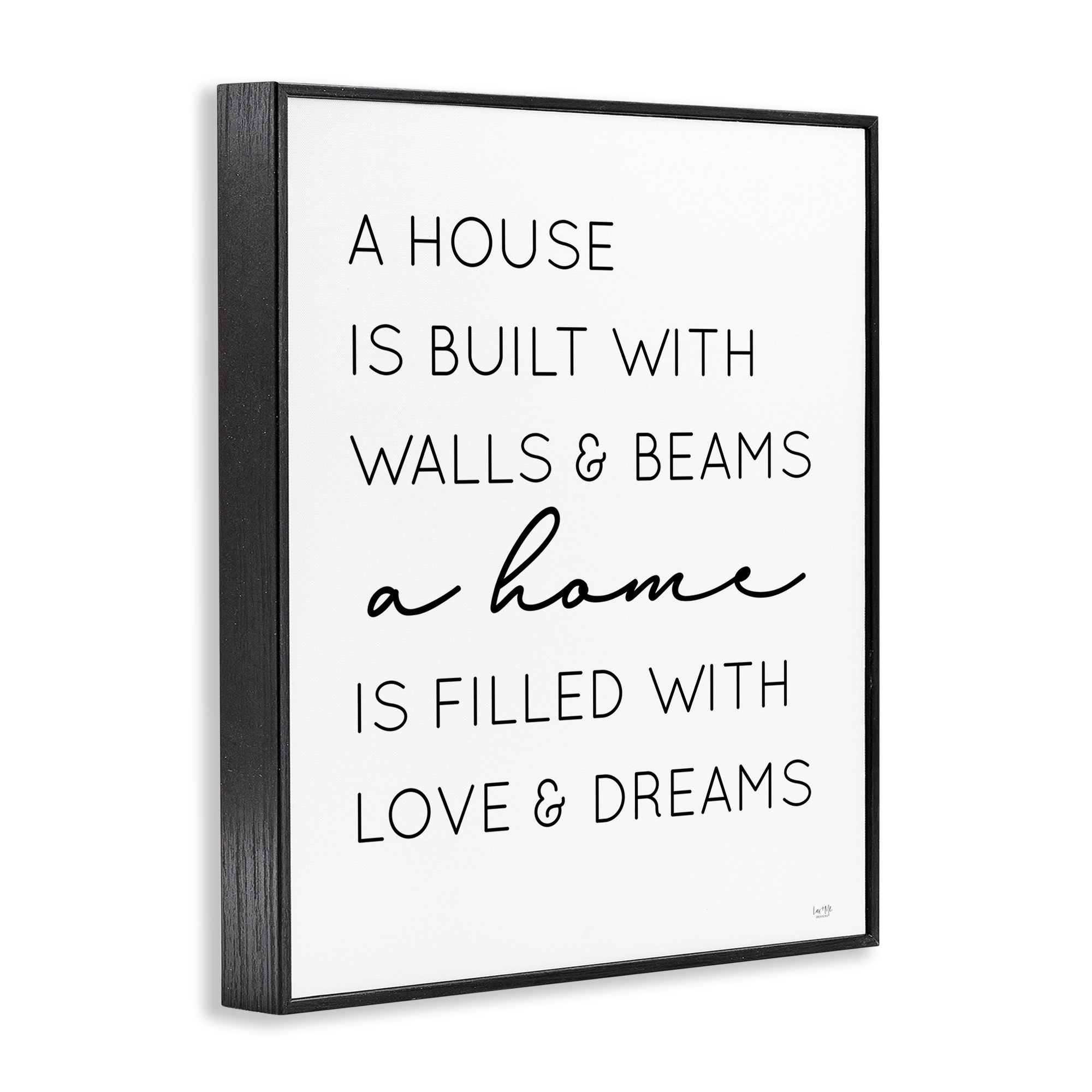 Stupell Industries Love & Dreams Sentiment Typography Painting Black Framed Art Print Wall Art, 11 x 14