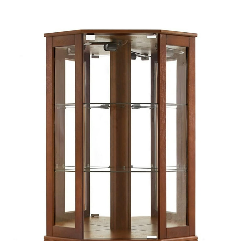Curio Cabinet with Glass Doors, 6-Tier Glass Display Cabinet China