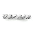 thumbnail image 4 of 925 Sterling Silver Stackable Expressions Polished White Enameled Ring Size: 5; for Adults and Teens; for Women and Men, 4 of 5