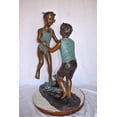 thumbnail image 6 of Nifao Outdoor Fountain Statue Bronze Boy and Girl Dancing Garden Patio Water Feature – Outdoor Garden Decor Sculpture, 28"L x 13"W x 38"H, 6 of 12
