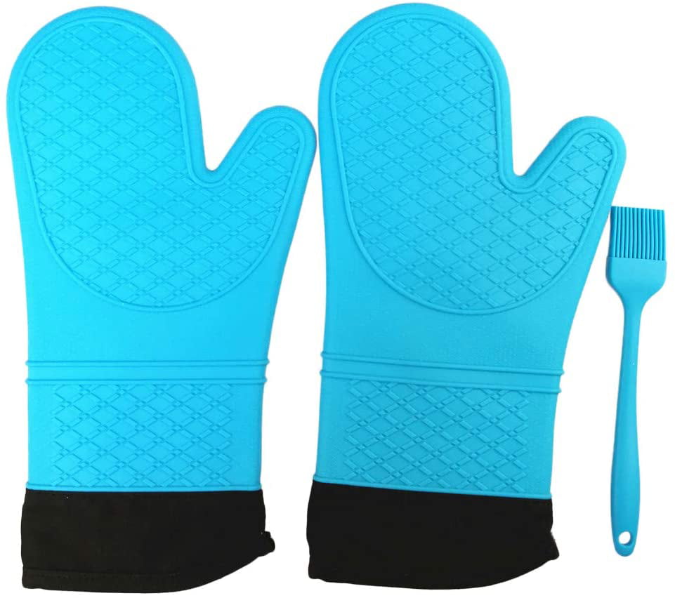 Long Professional Silicone Oven Mitt for Heat Resistant Potholder ...