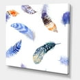 thumbnail image 3 of Designart ' Colourful Boho Feather Set On White VII ' Bohemian & Eclectic Canvas Wall Art Print, 3 of 4