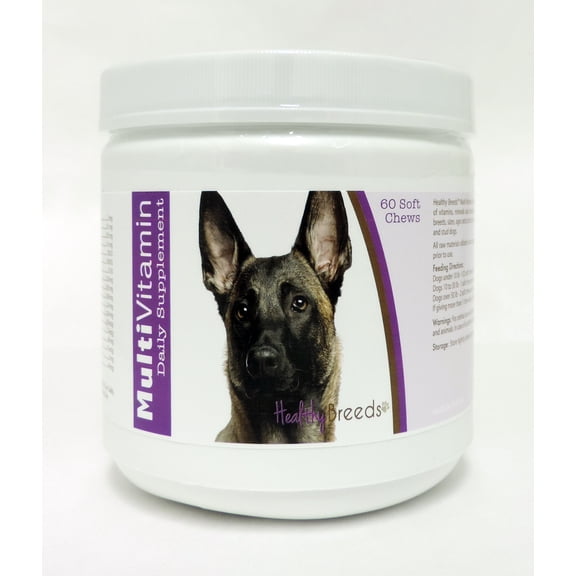 Healthy Breeds Dog Multi-Vitamin Soft Chew for Belgian Malinois, Daily Vitamin and Mineral Supplement, 60 Count