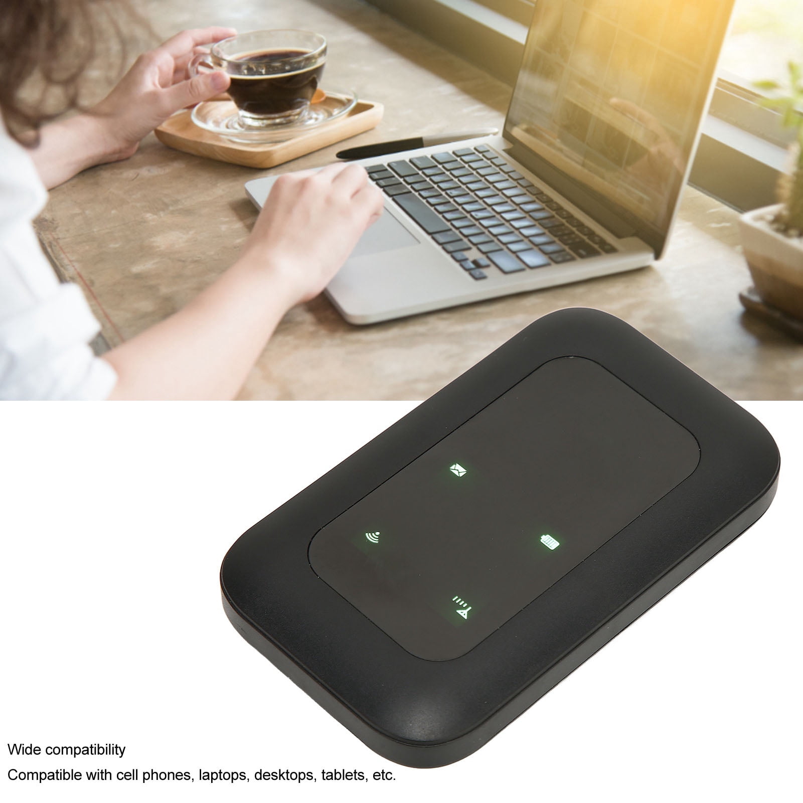 Portable 4G LTE Mobile WiFi Hotspot, Wireless Internet Router Devices with SIM Card Slot, LED Smart Display, Mini Pocket WiFi Router, 150Mbps, for Car Outdoor Travel