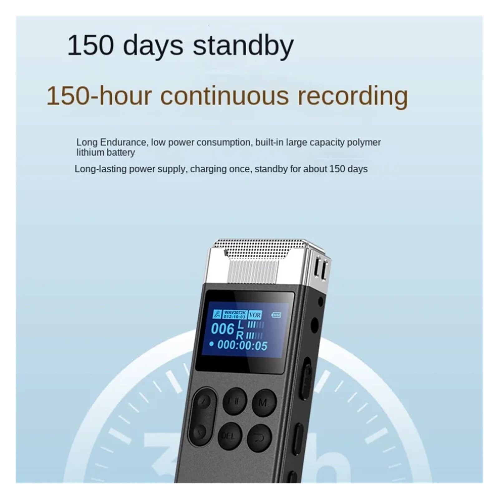 Activated Voice Recorder Long Standby with External Horn Speaker Noise Reduce Sound Dictaphone