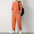 thumbnail image 1 of Men's Suit Set Knit Tracksuit Top and Bottom for Everyday Casual Fall Athletic Comfort with Clean Solid Design, 1 of 4