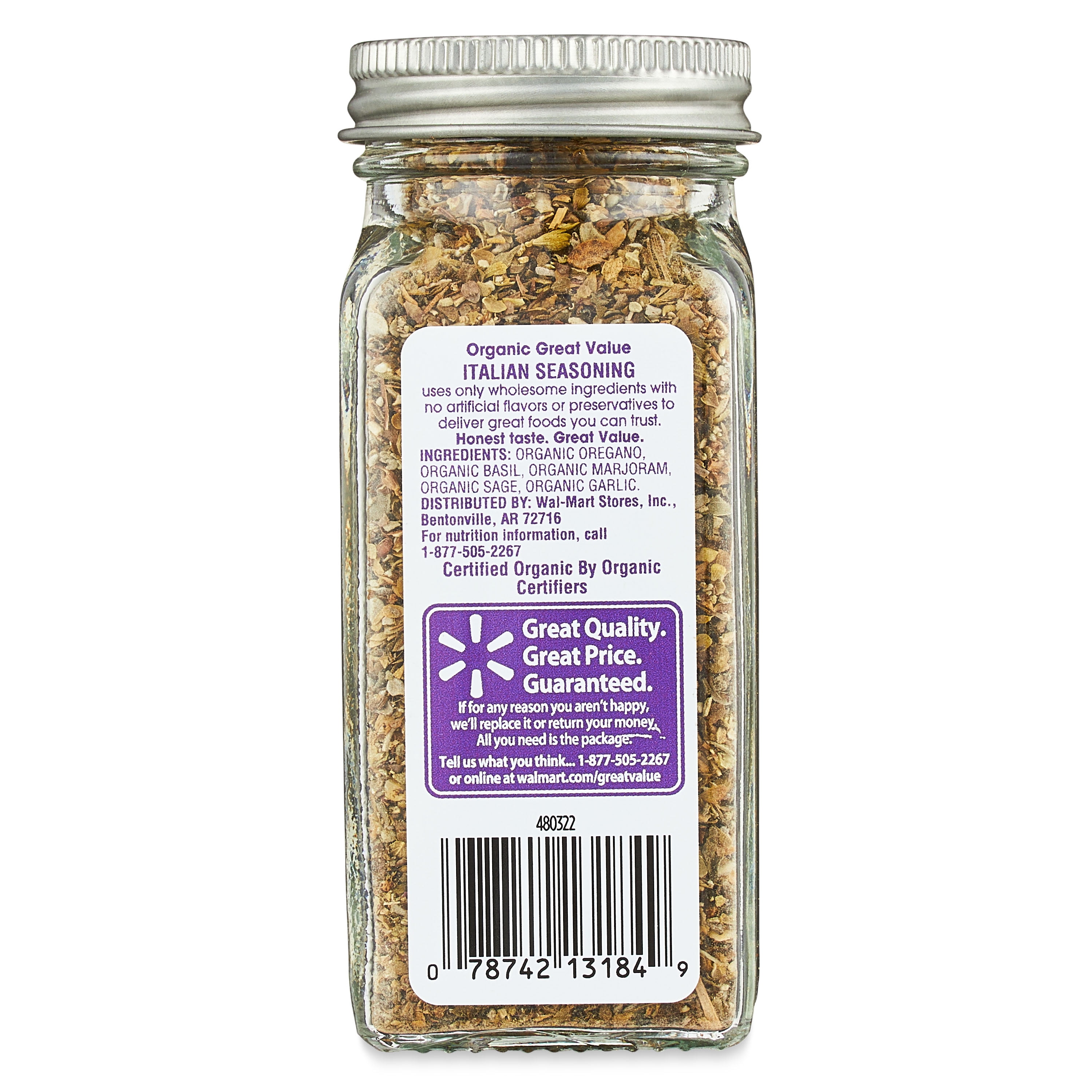 Great Value Organic Italian Seasoning, 0.6 oz