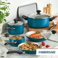 thumbnail image 6 of Farberware Dishwasher Safe Nonstick 15 Pcs Cookware Set with Baking Pan / Cookie Pan and Cooking Tools ,Teal, 6 of 10