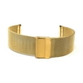 thumbnail image 3 of Bandini 24mm Gold Tone Stainless Steel Mesh Watch Band for Men - Fine Metal Mesh Replacement Watch Strap - Adjustable Length - Fold-Over Clasp, 3 of 7