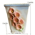 thumbnail image 3 of Maceta de cerámica for flores suculentas con exquisita decoración de cala, 3 of 3
