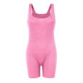 thumbnail image 4 of Clearance under $5 JINMGG Shorts for Women Clearance $5 Spring and Summer Solid Tight Waistband Sleeveless Square Neck Short Jumpsuit Hot Pink L, 4 of 5