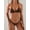 Brown, variant on Women's Triangle Bikini Set, Adjustable Halter Tie Side Two Piece Swimsuit, Solid Color Beach Bathing Suit for Vacation