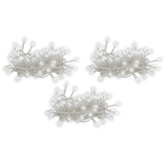 Luz LED Navideña Navicolors Paquete 3 Pz 100 Focos 8 Funciones Cable Transparente 7 m