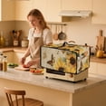 thumbnail image 3 of Renewold Toaster Oven Cover Stain-Resistant Air Fryer Smart Oven Protector with Storage Pockets Easy Clean Kitchen Appliance Accessories, 18.5 x 14.5 x 9 Inches, Sunflower Butterfly Retro, 3 of 7
