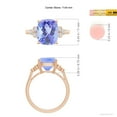 thumbnail image 4 of ANGARA Natural Cushion 3.8 ct Tanzanite Ring with Trio Bezel Diamonds in 14K Rose Gold for Women (Size-11x9mm) | December Birthstone, Anniversary, Jewelry Gift for Women | Natural Tanzanite Ring, 4 of 9