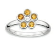 thumbnail image 1 of FB Jewels Sterling Silver Stackable Expressions Citrine Flower Ring, 1 of 5
