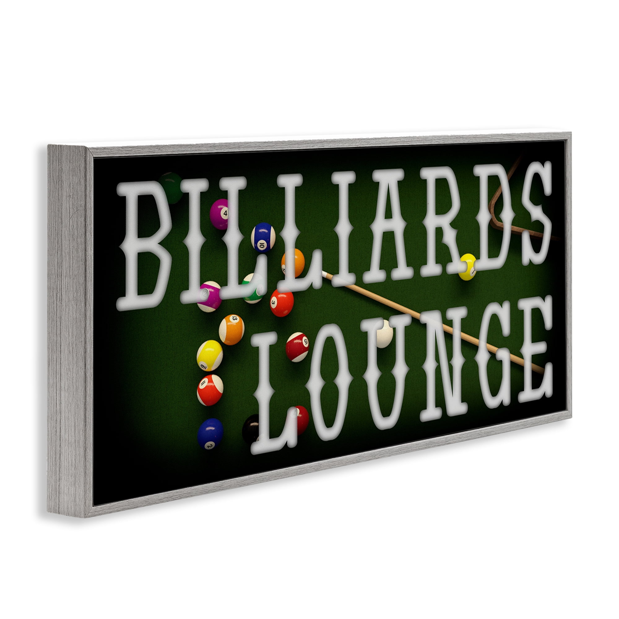 Stupell Industries Billiards Lounge Recreation Gray Framed Giclee Art, design by Marcus Prime