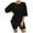 Black, variant on felwors Women 2 Piece Outfits Dressy Pajamas Lounge Set Ribbed Knit for Women Matching Tshirt Shorts Outfits Black, M