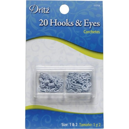 Dritz White Hooks & Eyes Sz1&2