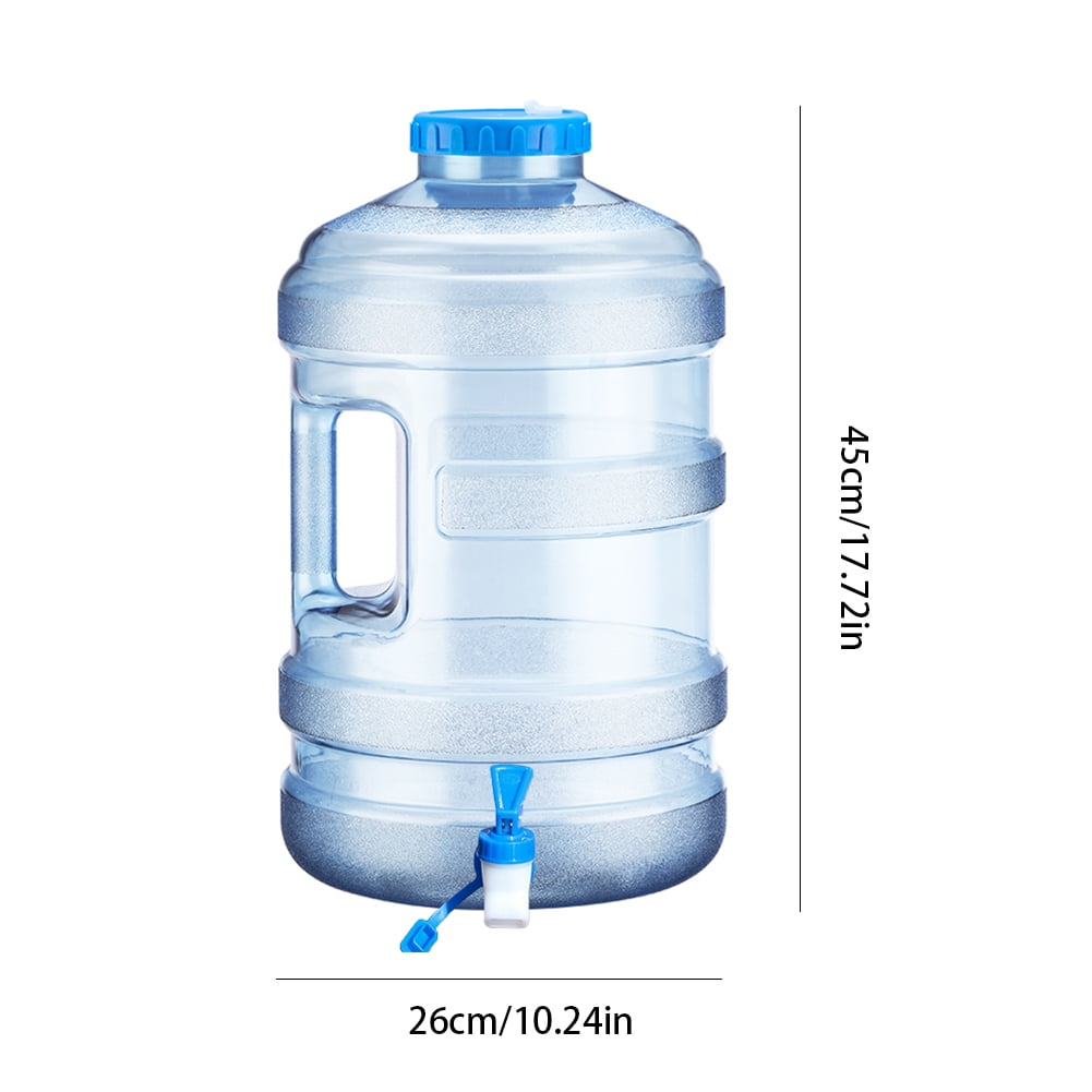 5 gal Water Jug Large Capacity Container, Thicken Leakproof Tank with Spigot, Portable Water Storage for Indoor Outdoor (Clear Blue)
