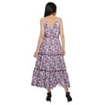 thumbnail image 4 of Moomaya Robe Longue Maxi pour Femmes en Coton Imprimé à Bretelles Spaghetti et Col en V, 4 of 6