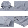 thumbnail image 5 of QPNGRP Men's Casual Pullover Lightweight Hoodie Long Sleeve Solid Waffle knitted Hooded Plus Size LightGrey XL, 5 of 6