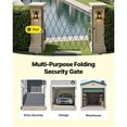 thumbnail image 6 of 86.61"x86.81" Folding Lockable Scissor Gate, 360° Swivel Casters, Steel Retractable Barricade for Garage Warehouse Pool, 6 of 12