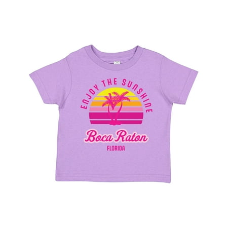 

Inktastic Summer Enjoy the Sunshine Boca Raton Florida in Pink Gift Toddler Boy or Toddler Girl T-Shirt