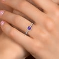 thumbnail image 4 of Gem Stone King 10K Two Tone Gold Purple Amethyst and Lab Grown Diamond Engagement Ring for Women | 0.77 Cttw | Round 5MM | Gemstone February Birthstone | Size 7, 4 of 6