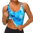 thumbnail image 3 of Fotbe Blue Shell Sujetador Deportivo Largo sin Aros para Mujer con Almohadillas y Soporte Medio, Transpirable y Absorbente, Camiseta Tipo Chaleco o Tank Top-XX-Large, 3 of 8