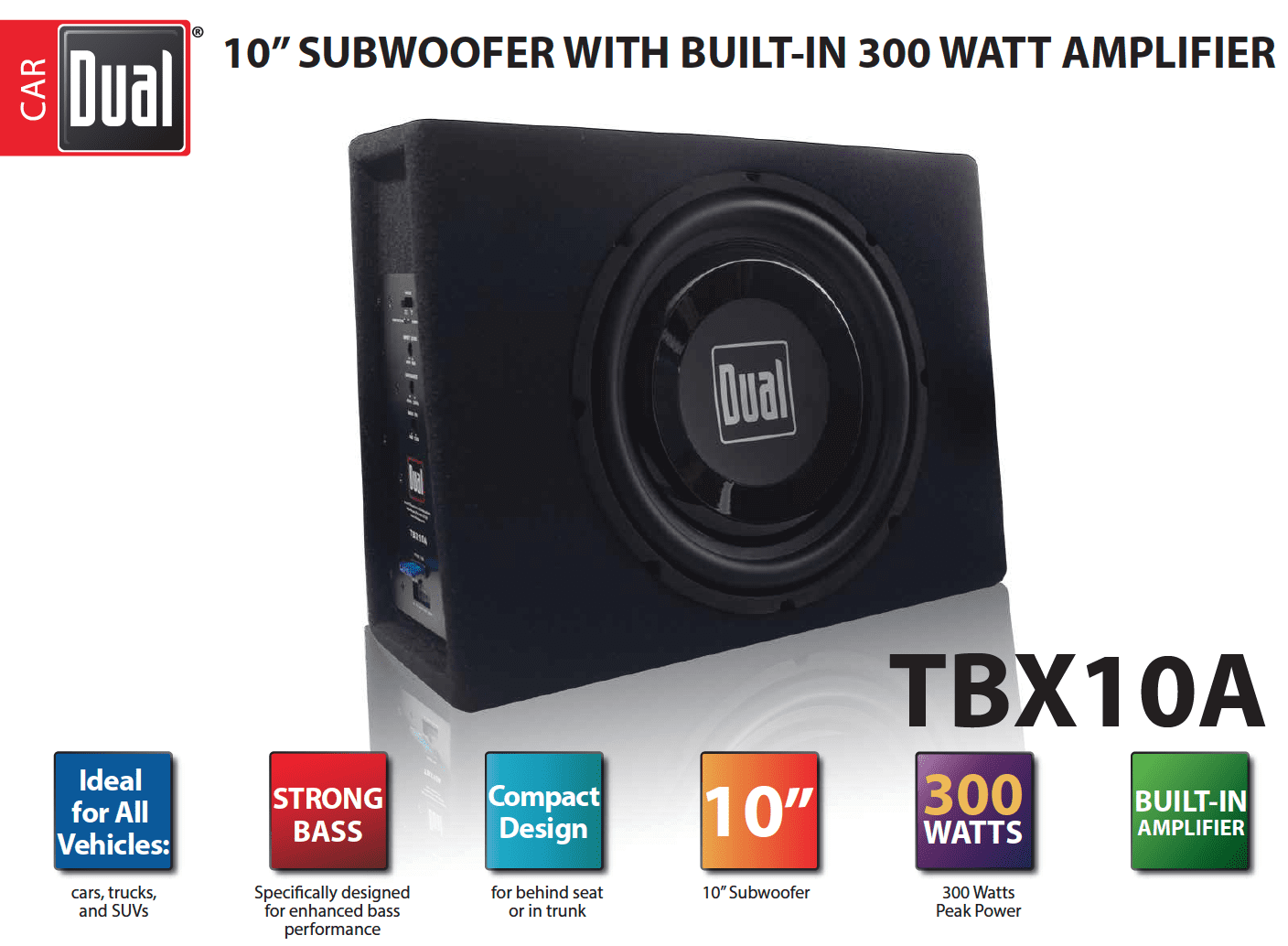 dual 10 inch sub with built in amp