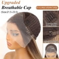 thumbnail image 3 of Peluca AISI HAIR 13x4 HD con encaje frontal sintético marrón claro de 70 cm, 3 of 4