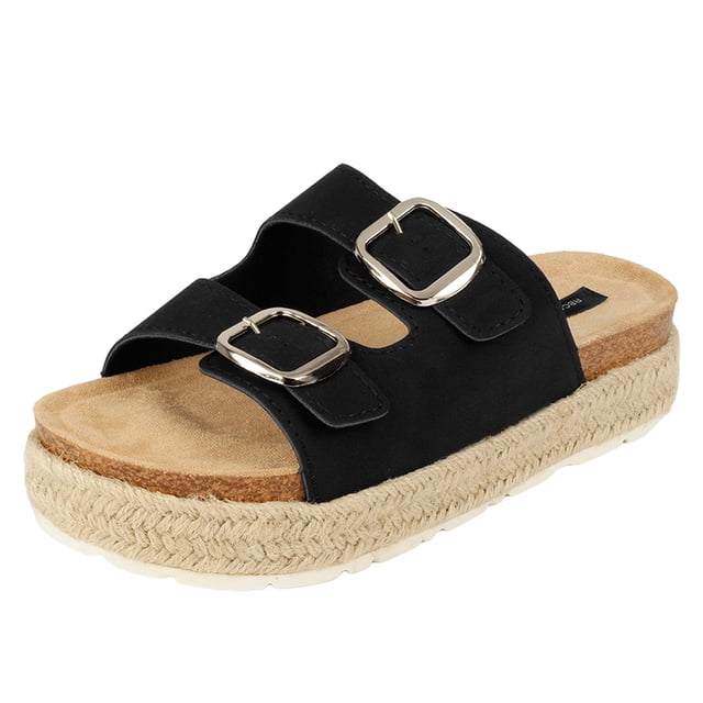 Sandalias con plataforma Exterior Piel vegana Color Negro Para Mujer De RBCOLLECTION