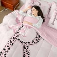 thumbnail image 4 of Castle Fairy Personalized Initial 7-Piece Twin Bedding Sets,Floral Bowknot Bedding Comforter Set,Leopard Print Breathable Sheet Sets,Super Cozy Kawaii Room Decor,Reversible, 4 of 8