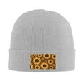 thumbnail image 2 of ZICANCN Sunflowers Plant Brown Illustration Knit Beanie Hat, Winter Cap Soft Warm Classic Hats for Men Women, Gray, 2 of 8
