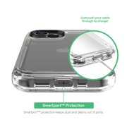 onn Rugged Phone Case with Holster for iPhone 15 Plus / iPhone 14 Plus - Clear