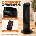 thumbnail image 7 of 23" Space Heater for Indoor Use, 1500W Fast Heating Oscillating Tower Ceramic Electric Heater with 7-Color Light, Thermostat, 12H Timer, Remote Control & Overheat Protection for Bedroom, Office, 7 of 7