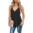 thumbnail image 3 of Women's Flowy V Neck Cami Shirts Summer Casual Tank Tops Loose Sleeveless T Shirts, 3 of 6
