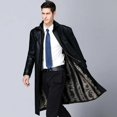thumbnail image 4 of Y Otoño Invierno Abrigos de Cuero Real Chaqueta de Hombre Gabardina Larga Solapa de Piel de Oveja Natural Casual para el Hogar, 4 of 5