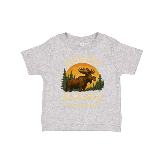 Inktastic Explore Alaska Wild & Free Moose Nature Boys or Girls Toddler T-Shirt