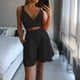 thumbnail image 2 of Traje de cintura de color sólido de verano para mujer Traje de dos piezas casual de moda Wmkox8yi bvn731, 2 of 7