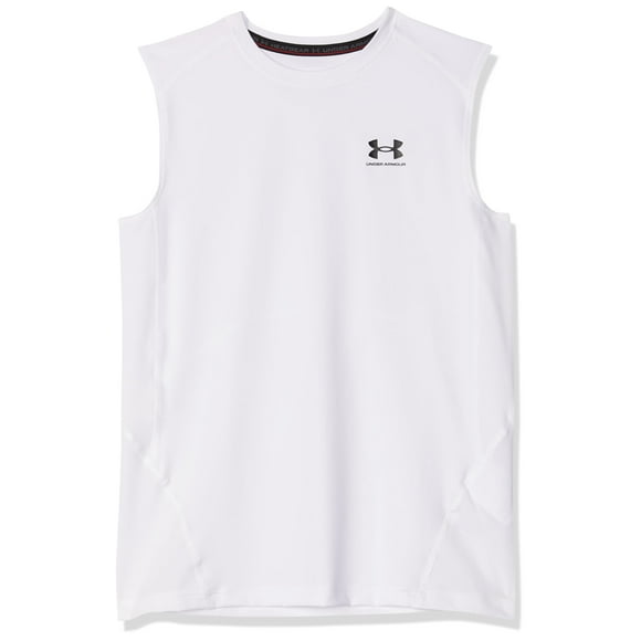 Camiseta Under Armour HeatGear Armour sin mangas para niños, color blanco