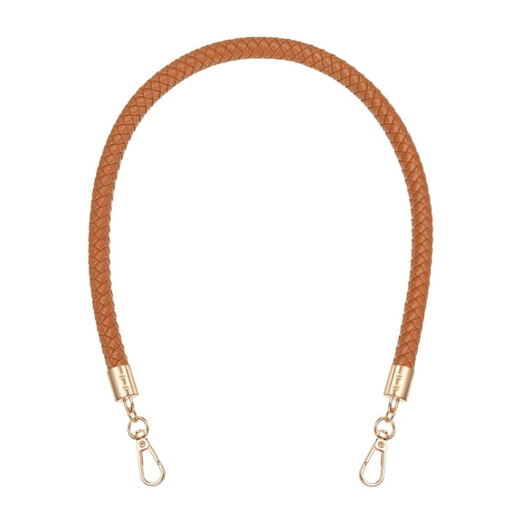 Uxcell Braided Purse Straps 62cm / 24" PU Leather Handles Replacement with Silver Buckle, Light Brown