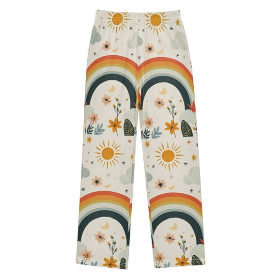 FORMRS Kids Pajama Pants with Pockets Size 6-8Y Boys Lounge Sleep Bottoms, Cute Rainbow