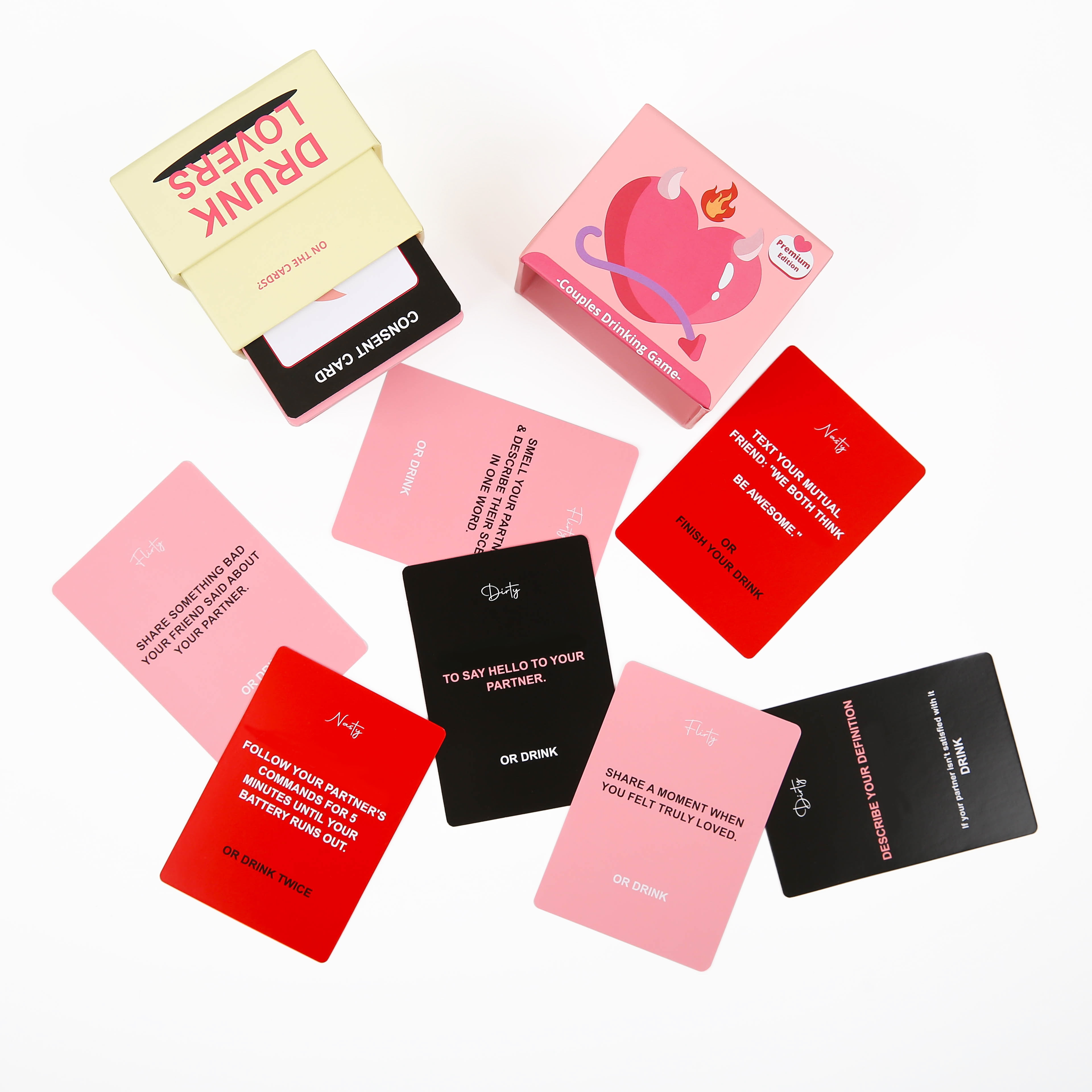 Drunk Lovers Premium Edition - Couples Party Drinking Game for Date Night, 150 Cards with 3 Engaging Categories, Valentine & Wedding