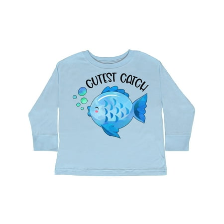 

Inktastic Cutest Catch Cute Blue Fish Gift Toddler Boy or Toddler Girl Long Sleeve T-Shirt