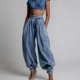 thumbnail image 4 of TaTaai Women's High Waisted Cuffed Ankle Pants Solid Color Casual Fashion Long Trousers Soft Breathable Summer Daily Wear Pants Gift, 4 of 5