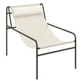 thumbnail image 2 of Gymax Modern Patio Sling Chair, Metal Frame with Removable Headrest, Beige, 2 of 6